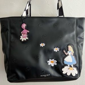 Alice and Wonderland skinny dip tote purse